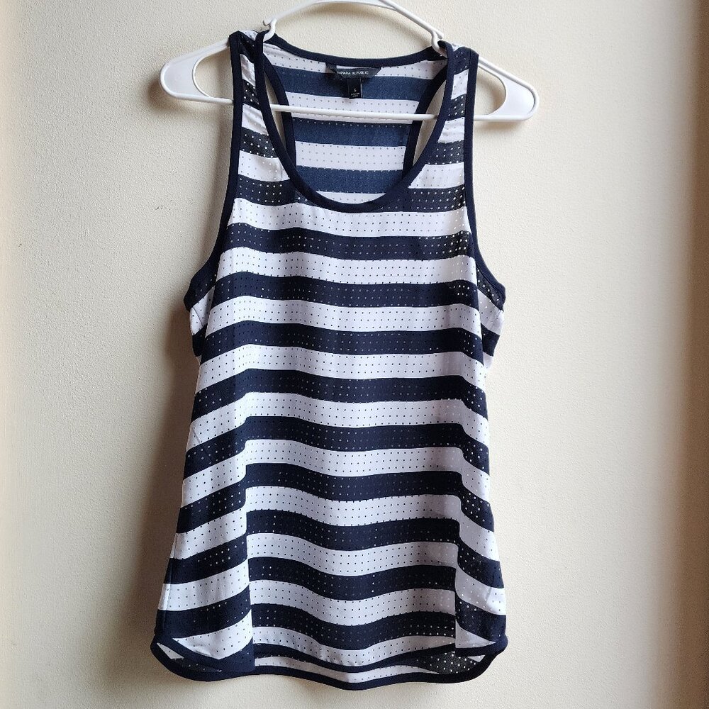 Banana Republic Navy/White Striped Racerback Tank Top Size Small